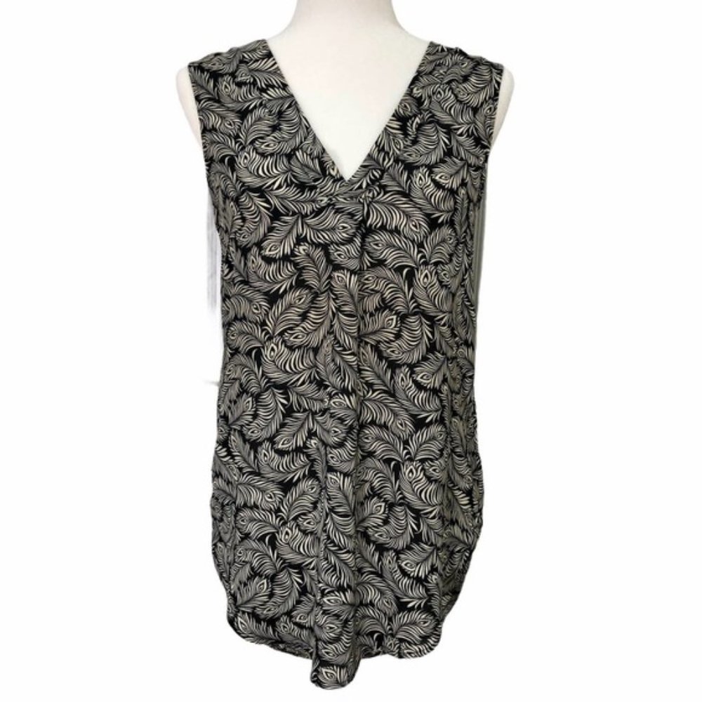H&M Tropical Leaf Peacock Feather Pattern Print Tunic Tank Top | Size 2